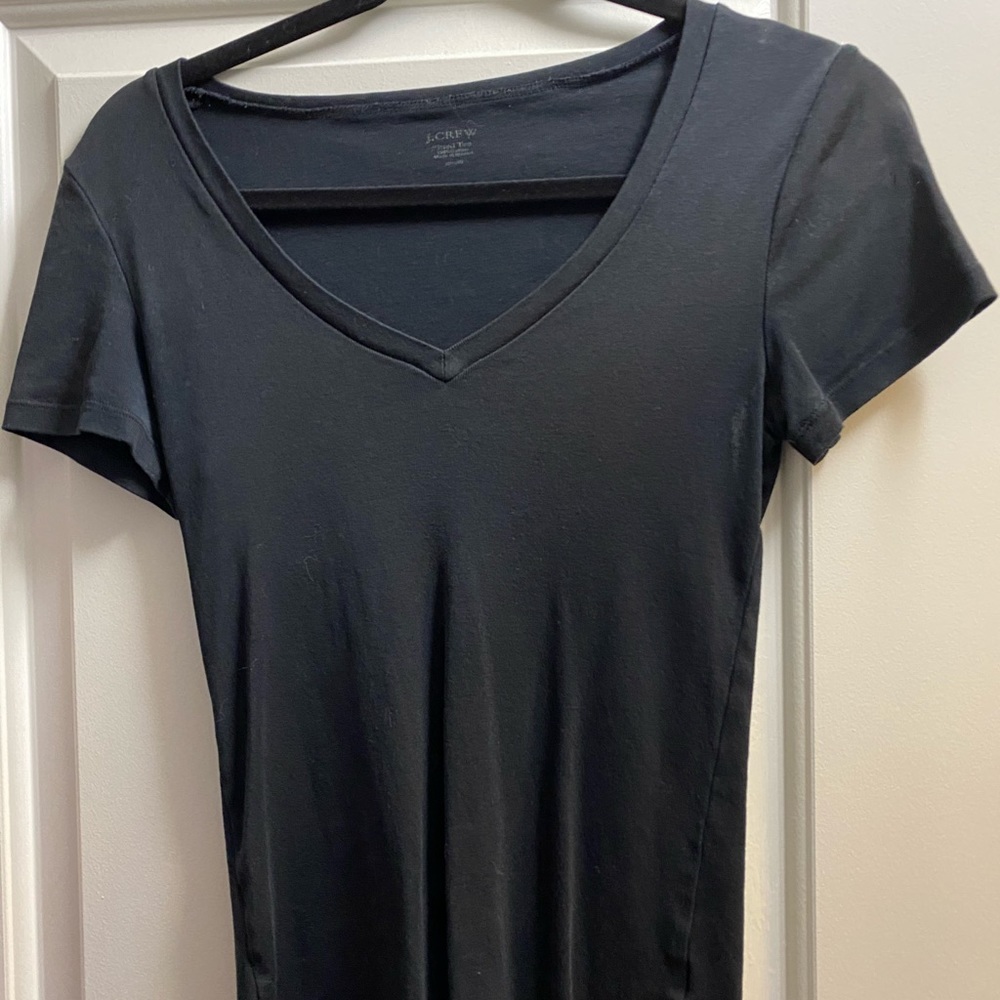 Jcrew short sleeve black v neck tee